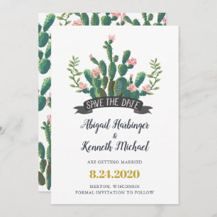 Cactus Desert Love Save the Date Card