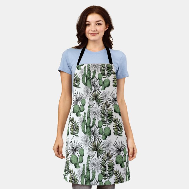 Cactus Desert Pattern Apron (Worn)