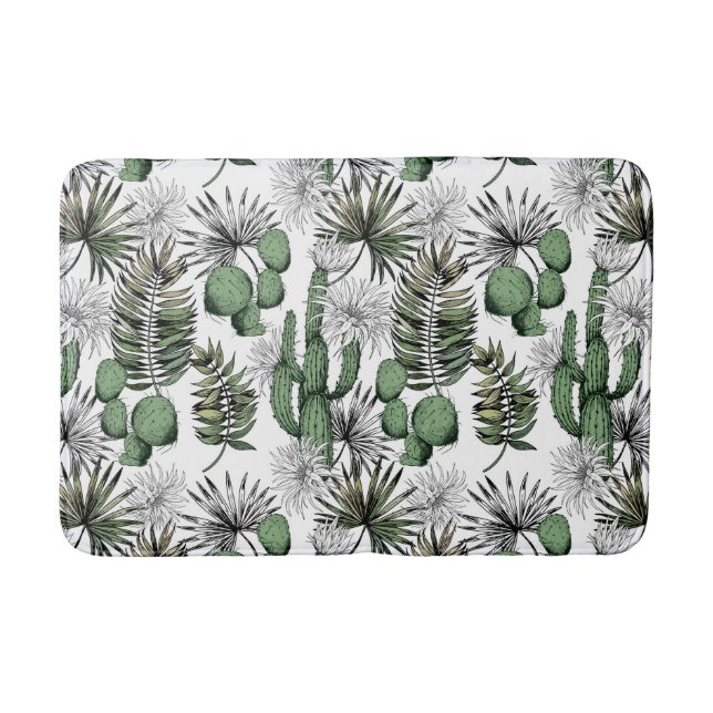 Cactus Desert Pattern Bath Mat (Front)