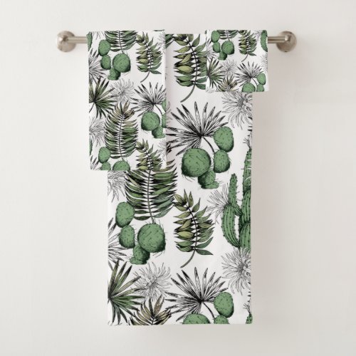 Cactus Desert Pattern Bath Towel Set