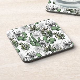 Cactus Desert Pattern Beverage Coaster