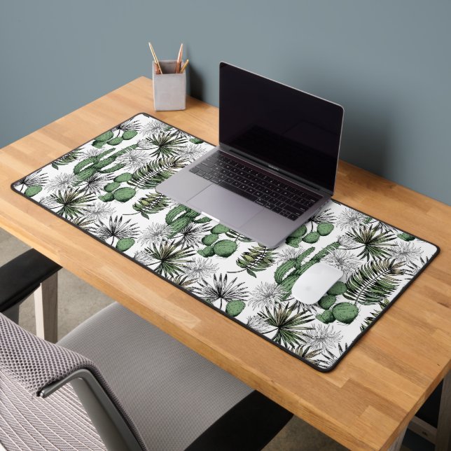 Cactus Desert Pattern Desk Mat (Office 2)