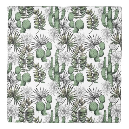 Cactus Desert Pattern Duvet Cover