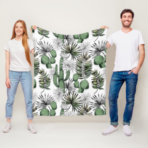 Cactus Desert Pattern Fleece Blanket