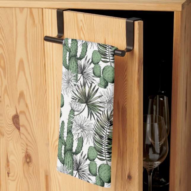 Cactus Desert Pattern Kitchen Towel (Thirds Fold)