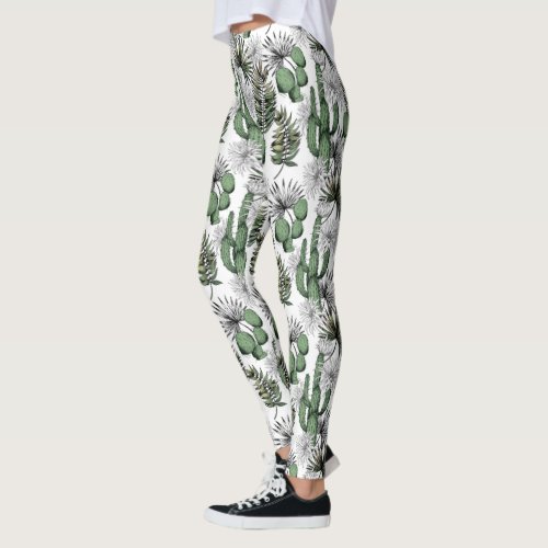 Cactus Desert Pattern Leggings