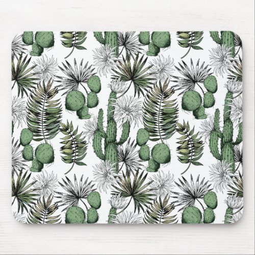 Cactus Desert Pattern Mouse Pad