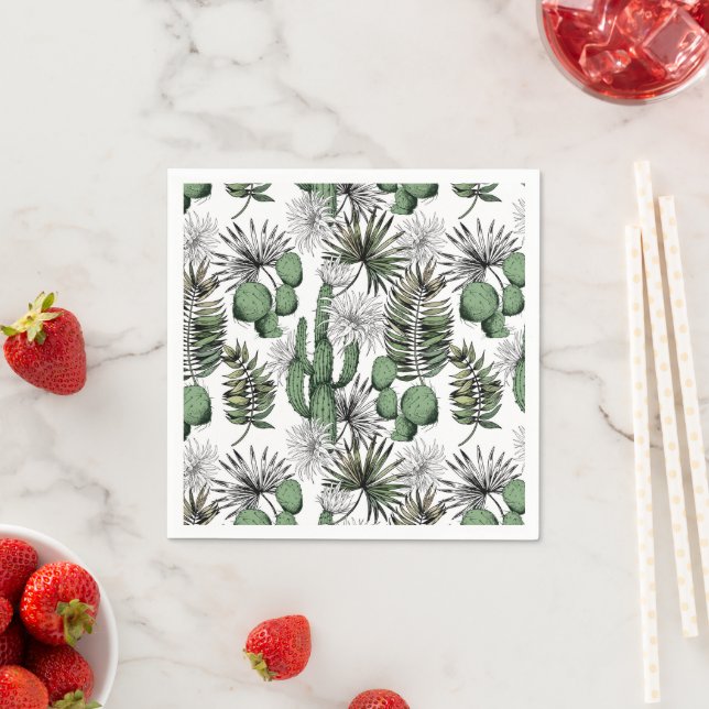 Cactus Desert Pattern Napkins (Insitu)