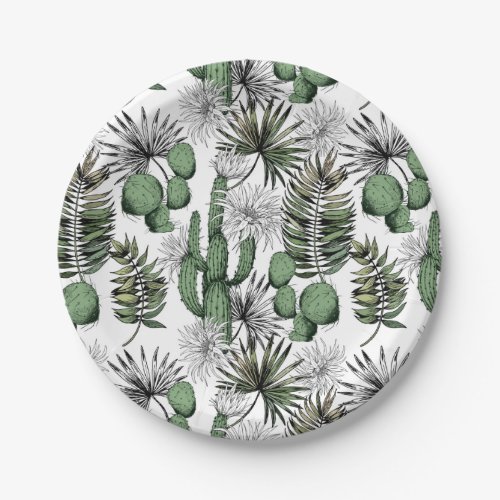 Cactus Desert Pattern Paper Plates