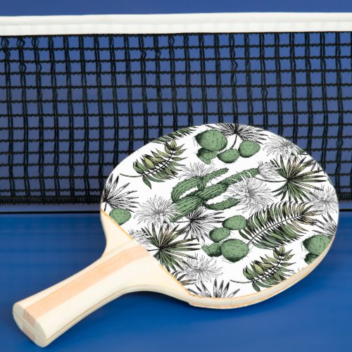 Cactus Desert Pattern Ping Pong Paddle