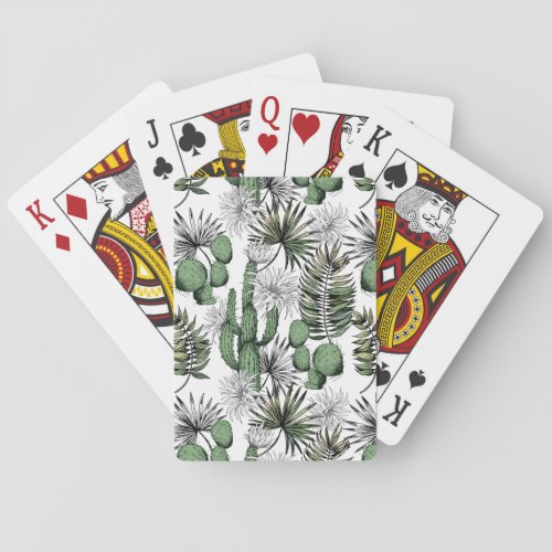 Cactus Desert Pattern Playing Cards