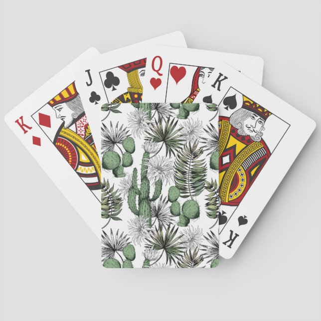 Cactus Desert Pattern Poker Cards (Back)