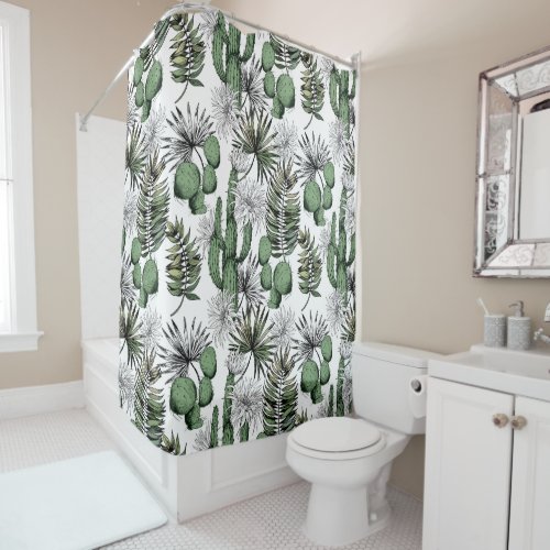 Cactus Desert Pattern Shower Curtain