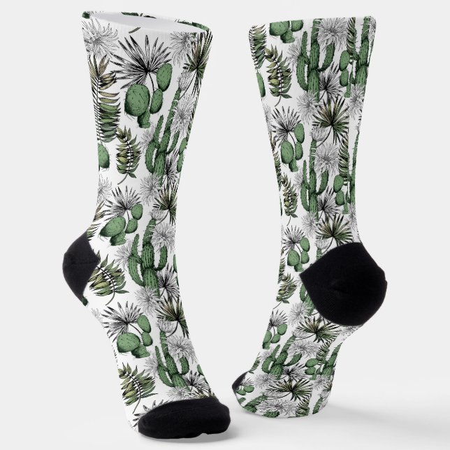 Cactus Desert Pattern Socks (Angled)
