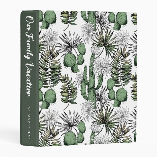 Cactus Desert Pattern | Vacation Album Mini Binder (Front/Spine)