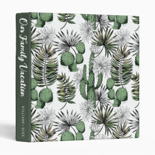 Cactus Desert Pattern Vacation Memory Album 3 Ring Binder