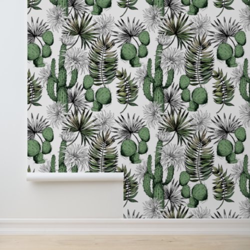 Cactus Desert Pattern Wallpaper