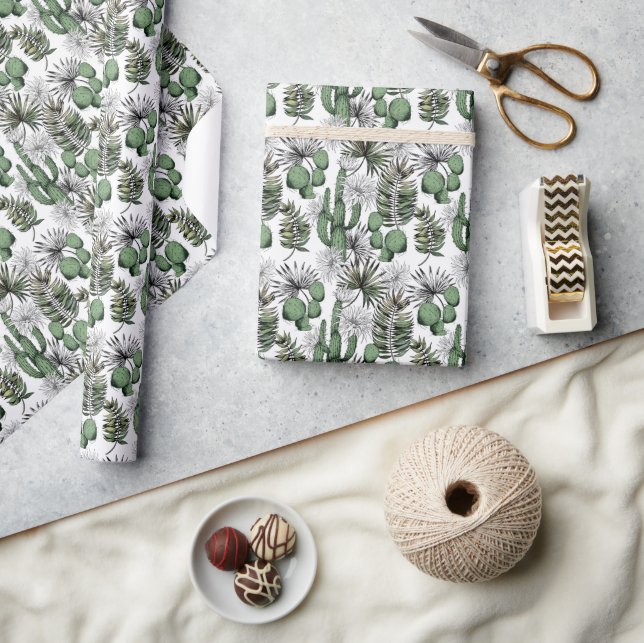 Cactus Desert Pattern Wrapping Paper (Crafts)