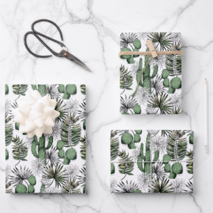 Cactus Desert Pattern Wrapping Paper Sheets