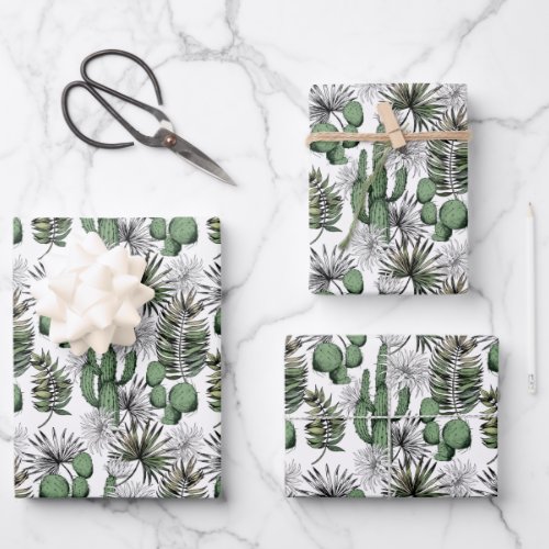 Cactus Desert Pattern Wrapping Paper Sheets