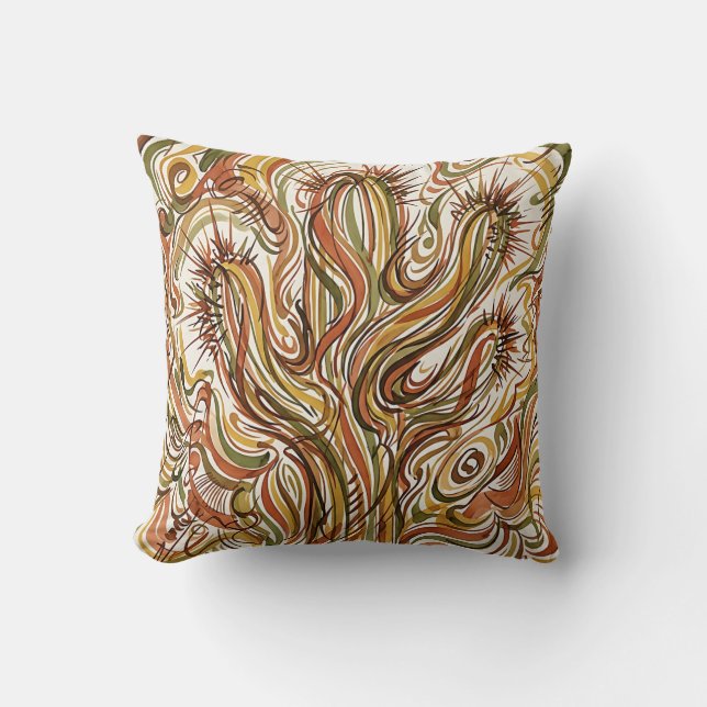 Cactus Desert Plant Throw Pillow (Front)