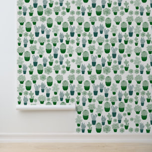 Cactus Desert plant Trendy Botanical white Vibe  Wallpaper
