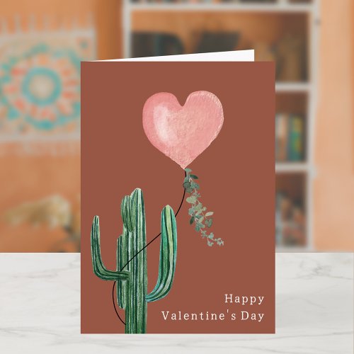 Cactus Desert Pun Terracotta Valentines Day Card