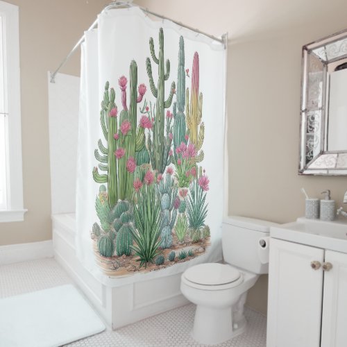 Cactus Desert Shower Curtain