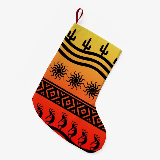 Cactus Desert Sunset Kokopelli Southwest Christmas Small Christmas Stocking Zazzle Com