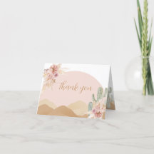 Cactus Desert Thank you Card, Arizona Bohemian