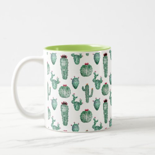 Cactus Design Coffee Mug Customizable Two_Tone Coffee Mug