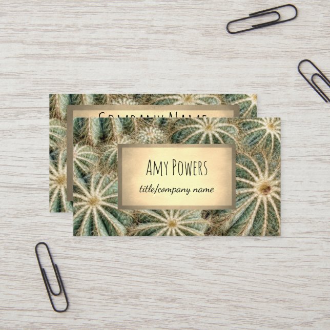 cactus design custom business card double sided (Front/Back In Situ)