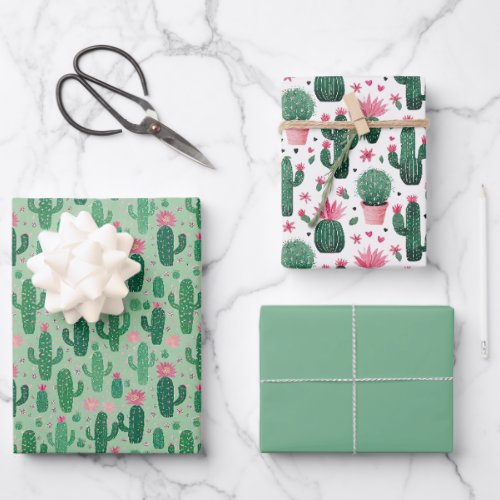 Cactus design gift paper set