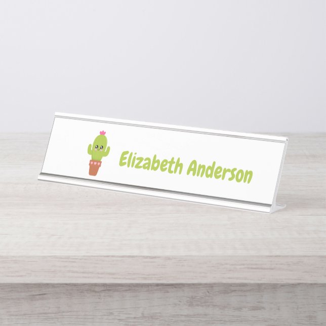 Cactus Desk Name Plate (Front)