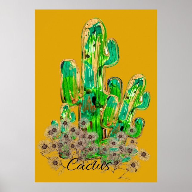 Cactus Digital Art Poster (Front)
