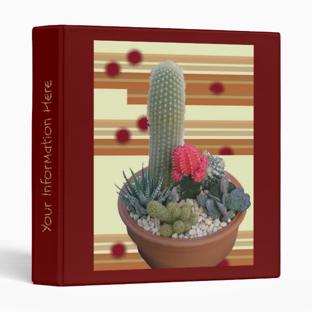Cactus Dish Garden Binder - Personalize (Front/Spine)