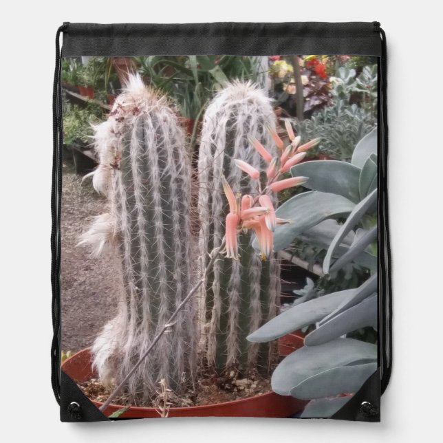 Cactus Drawstring Getaway Bag (Front)