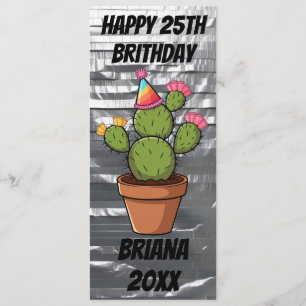 cactus duct tape birthday bookmark menu