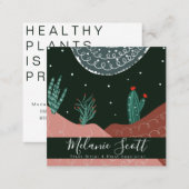 Cactus Dune Illustrated Garden Plant Sitter Botany Square Business Card (Front/Back)