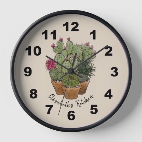 Cactus Easy Read Wall Clock