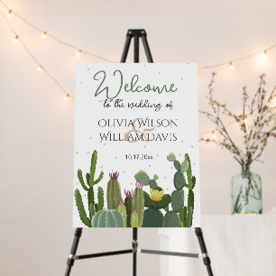 Cactus Elegant Wedding Welcome  Foam Board