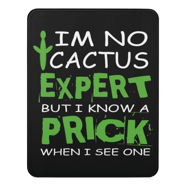 Cactus Expert Door Sign (Contemporary Vert)