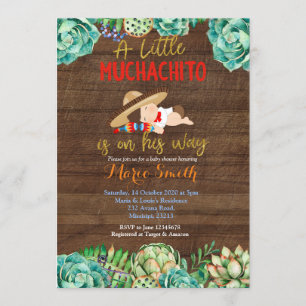 Cactus Fiesta Baby Muchacho Baby Shower Invitation