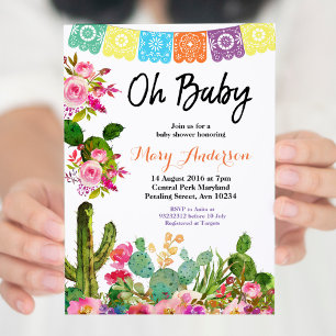 Cactus Fiesta Baby Shower Invitation