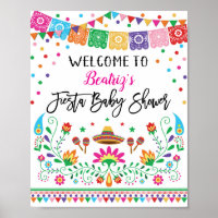 Cactus Fiesta Baby Shower Welcome Poster Decor