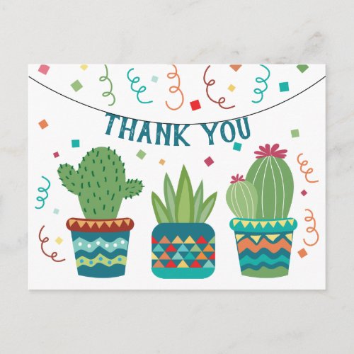 Cactus Fiesta Birthday Thank You Cinco De Mayo Postcard