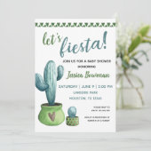 Cactus Fiesta Boy Baby Shower Invitation (Standing Front)