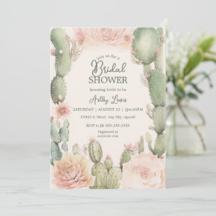 Cactus Fiesta bridal shower Desert shower Invitation