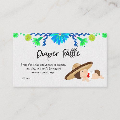 Cactus Fiesta Diaper Raffle Card