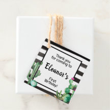 Cactus Fiesta Favor Favor Tag Birthday Party Boy